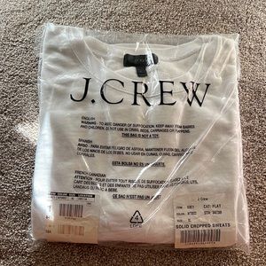 J. Crew Cropped White Sweatshirt size XL NWT